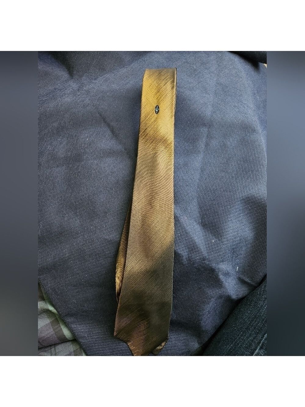 50s Tie, Smoothie Button Down Tie, Short Brown Necktie, Skinny Tie